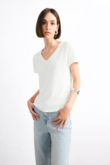 V-Neck Modal Short Sleeve T-Shirt