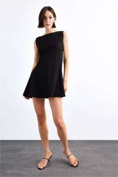 Scuba Fabric Sleeveless Mini Dress