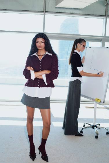 A Cut Normal Waist Mini Skirt