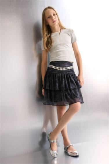 Girl Elastic Waist Layered Tulle Skirt