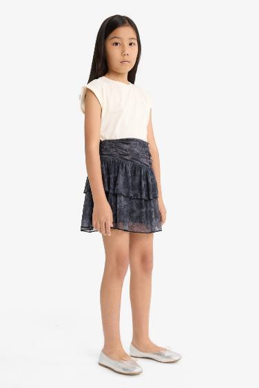 Girl Elastic Waist Layered Tulle Skirt