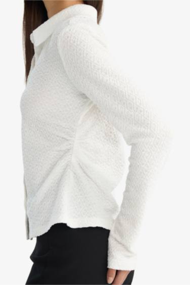 Slim Fit Shirt Collar Long Sleeve Shirt