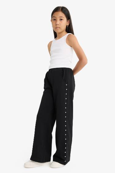 Girl Elastic Waist Wide Leg Sweatpants