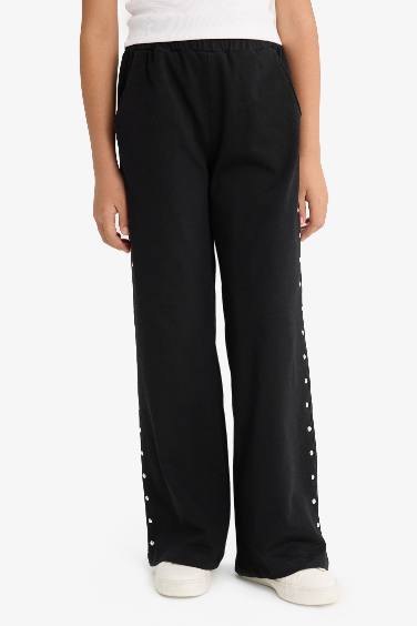 Girl Elastic Waist Wide Leg Sweatpants