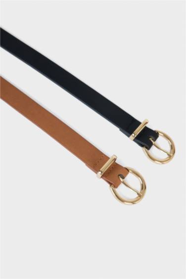 Kadın Suni Deri 2'li Günlük Kemer