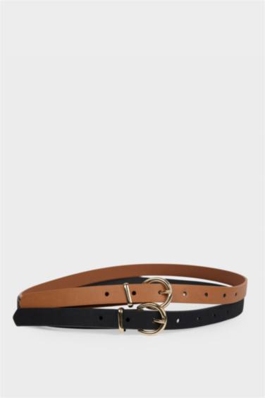 Kadın Suni Deri 2'li Günlük Kemer