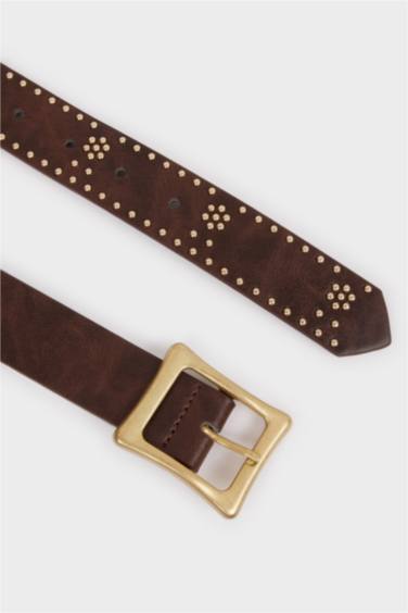 Kadın Büyük Toka Suni Deri Günlük Kemer