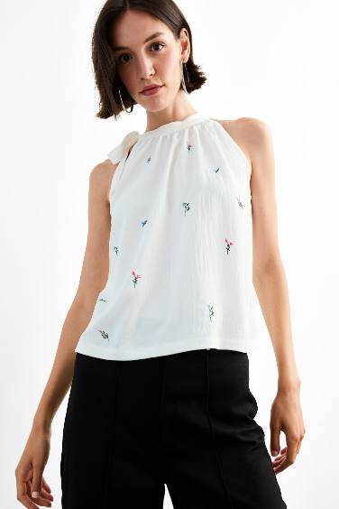 Crew Neck Short Sleeve Blouse