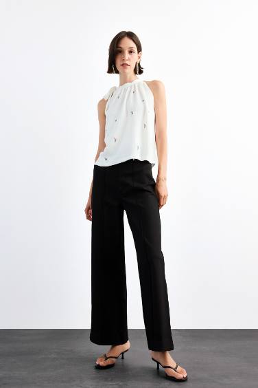 Crew Neck Short Sleeve Blouse