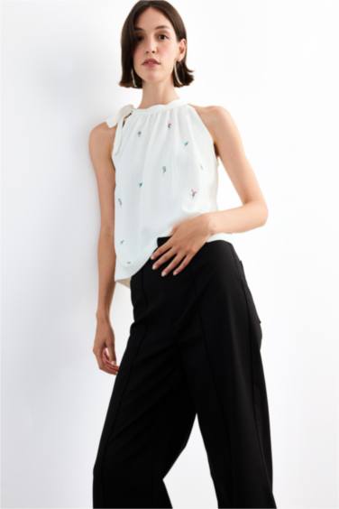 Crew Neck Short Sleeve Blouse