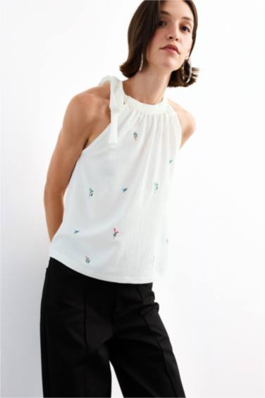 Crew Neck Short Sleeve Blouse