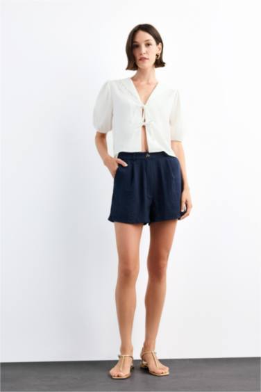 Crew Neck Short Sleeve Blouse