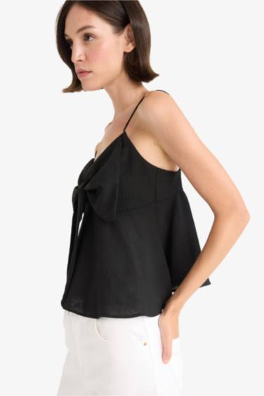 V-Neck Short Sleeve Blouse