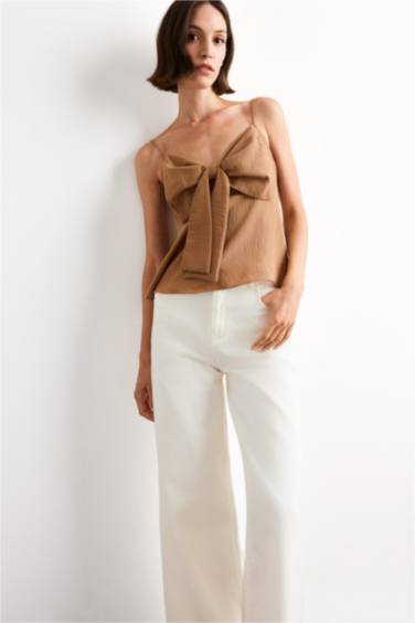 V-Neck Short Sleeve Blouse