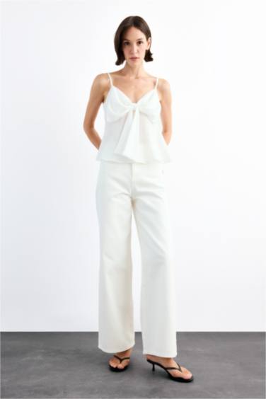 V-Neck Short Sleeve Blouse