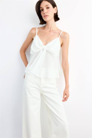 V-Neck Short Sleeve Blouse