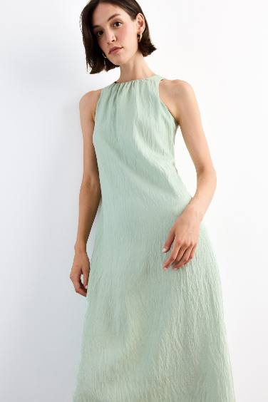 فستان ميدي كت قماش كرنكيل