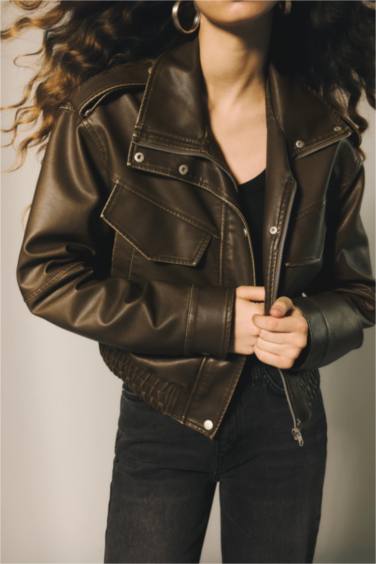 Relax Fıt Suni Deri Mont - Görsel 3