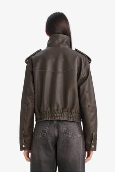 Relax Fıt Suni Deri Mont - Görsel 7