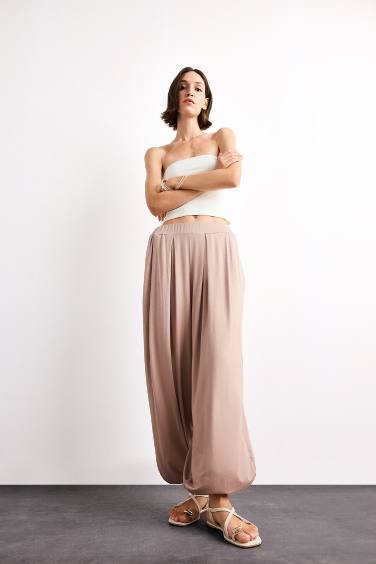 Baggy Fit Regular Waist Jogger Modal Trousers