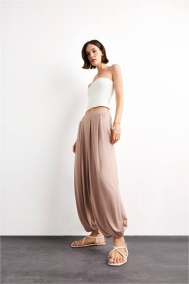 Baggy Fit Regular Waist Jogger Modal Trousers