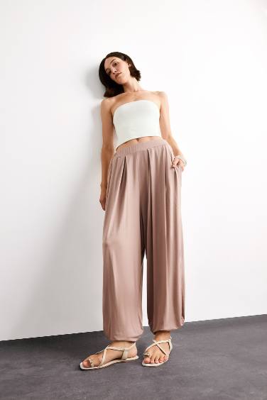 Baggy Fit Regular Waist Jogger Modal Trousers