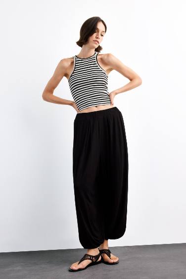 Baggy Fit Regular Waist Jogger Modal Trousers