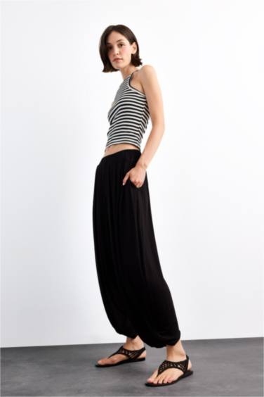 Baggy Fit Regular Waist Jogger Modal Trousers