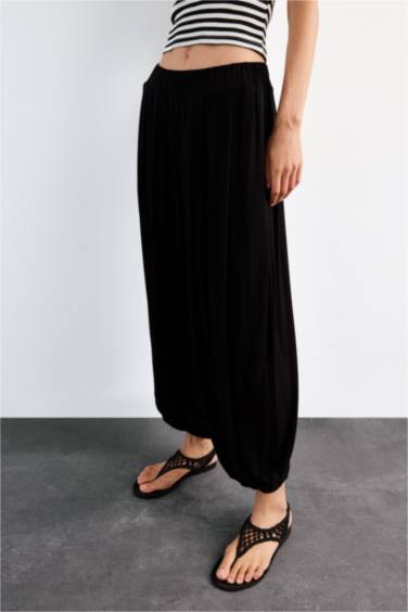 Baggy Fit Regular Waist Jogger Modal Trousers