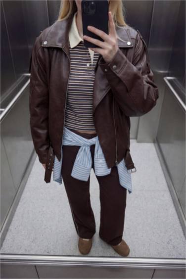 Su Geçirmez Relax Fıt Suni Deri Mont