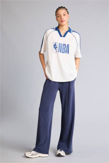 NBA Wordmark Oversıze Polo Yaka Tişört - Görsel 2