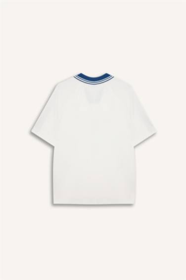 NBA Wordmark Oversıze Polo Yaka Tişört - Görsel 8