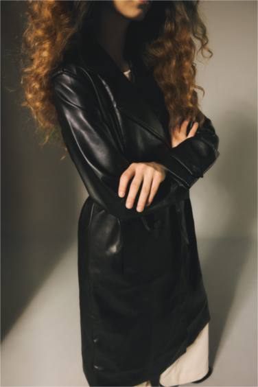 Suni Deri Trençkot - Görsel 4