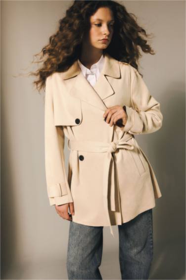 Smokin Yaka Süet Trençkot