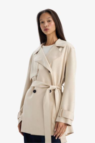 Smokin Yaka Süet Trençkot - Görsel 3