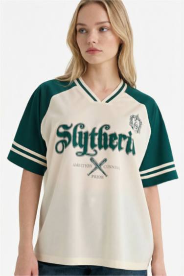 Футболка Harry Potter Oversize с принтом коротким рукавом и воротником поло