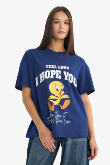 Looney Tunes Oversize кең пішімді суретті қысқа жеңді футболка