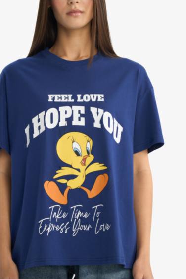 Looney Tunes Oversize кең пішімді суретті қысқа жеңді футболка