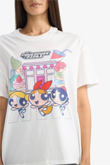 PowerPuff Girls Oversize кең пішімді суретті қысқа жеңді футболка