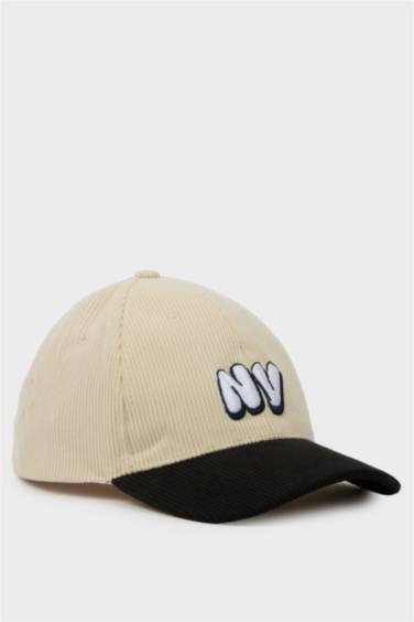 شفقة كاب ولادي مخمل مضلع مطرز