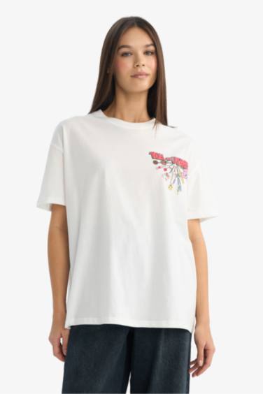 Tom & Jerry Oversize кең пішімді суретті қысқа жеңді футболка