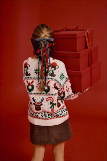 بلوفر بناتي اوفر سايز برقبة مستديرة