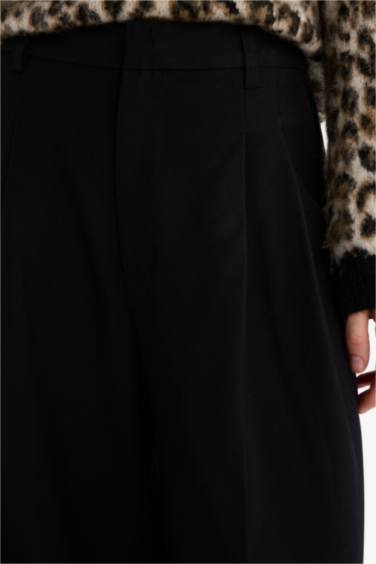 Wide Leg жоғары белді қос қалталы ұзын шалбар