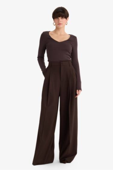 Wide Leg High Waist Long Trousers