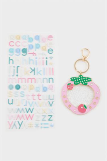 Kadın Çilek Temalı Harfli Charm Anahtarlık