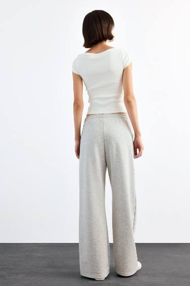 Relax Fit Elastic Waist Straight Leg Modal Trousers