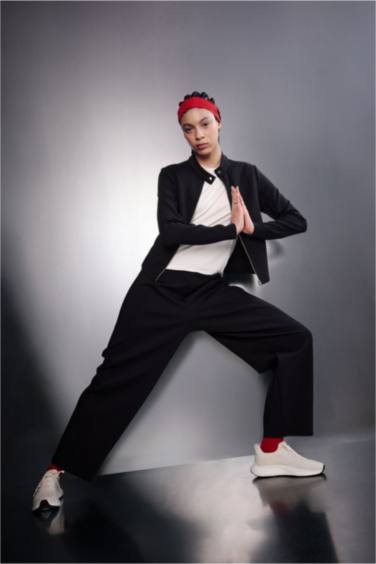 Standart Fıt Dik Yaka Skuba Dalgıç Kumaş Fermuarlı Sweatshirt - Görsel 2