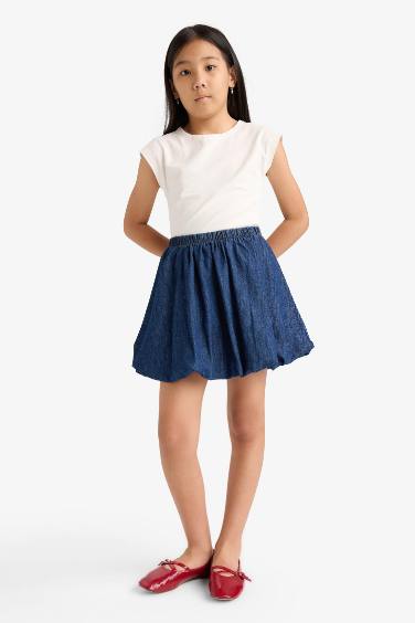 Girl Denim Balloon Fit Skirt
