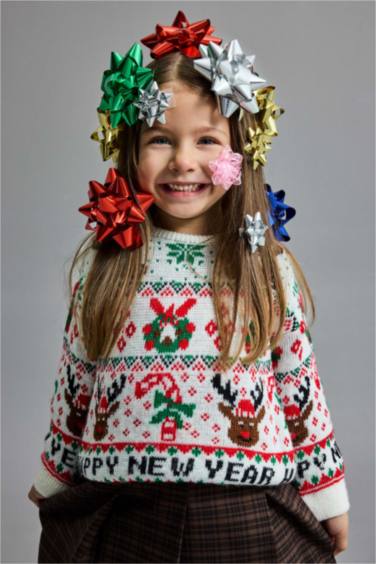 بلوفر بيبي بناتي قصة عادية بطبعة كريسماس