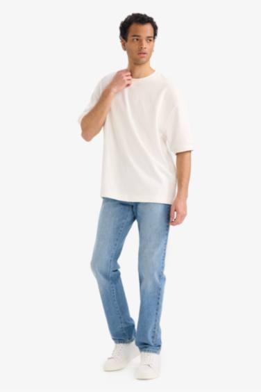 Straight Fit Regular Hem Trousers